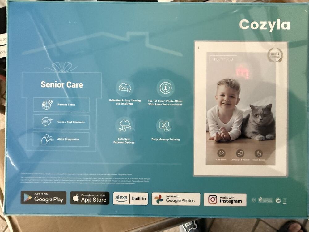 New Cozyla Album 10.1" HD White Touch Screen WiFi Digital Frame Smart
